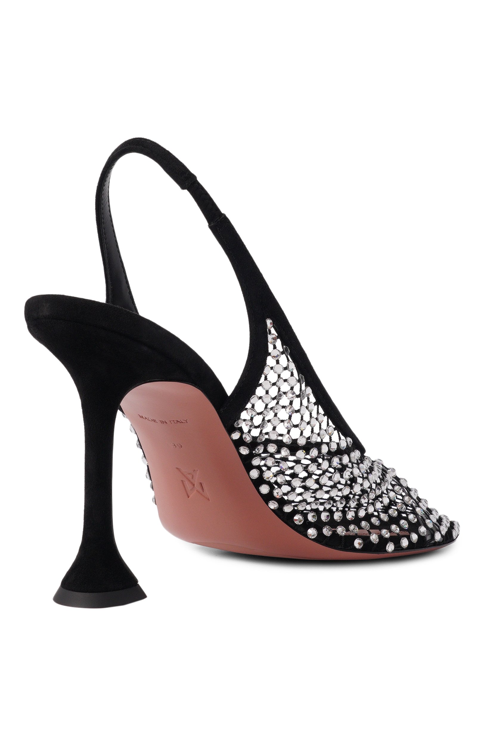 Текстильные туфли dolly crystal AMINA MUADDI, арт. D0LLY CRYSTAL NET SLING 95/SUEDE, фото 5