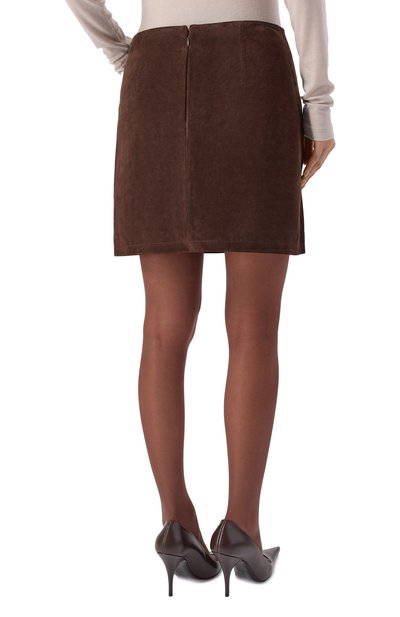 Замшевая юбка ZADIG AND VOLTAIRE темно-коричневого цвета по цене 63600 руб., арт. RWSK01066, фото 4 Замшевая юбка ZADIG AND VOLTAIRE, арт. RWSK01066, фото 4