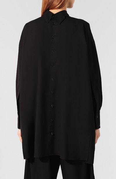 Хлопковая рубашка YOHJI YAMAMOTO черного цвета по цене 49950 руб., арт. FJ-B53-001, фото 4 Хлопковая рубашка YOHJI YAMAMOTO, арт. FJ-B53-001, фото 4
