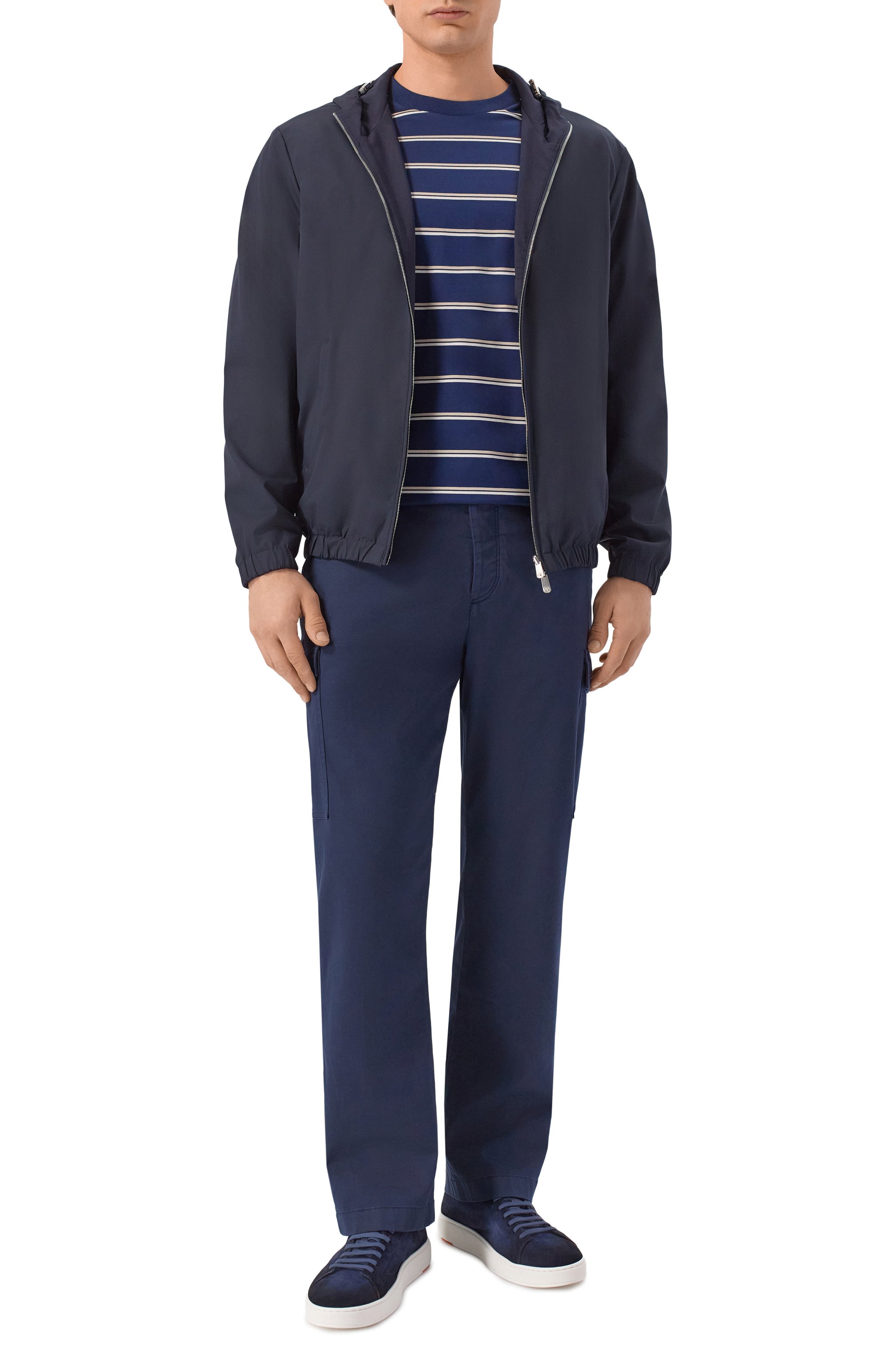 Хлопковая футболка PAUL&SHARK темно-синего цвета по цене 29150 руб., арт. 26411009, фото 2 Хлопковая футболка PAUL&SHARK, арт. 26411009, фото 2