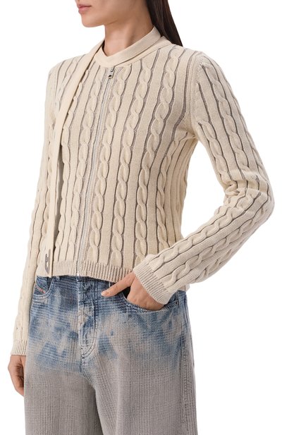 Хлопковый кардиган DIESEL бежевого цвета по цене 62800 руб., арт. A23722/0EGEH, фото 3 Хлопковый кардиган DIESEL, арт. A23722/0EGEH, фото 3