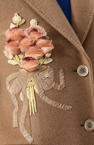 Однотонное шерстяное пальто с  декоративной отделкой GUCCI, арт. 495135/ZKK51, фото 5