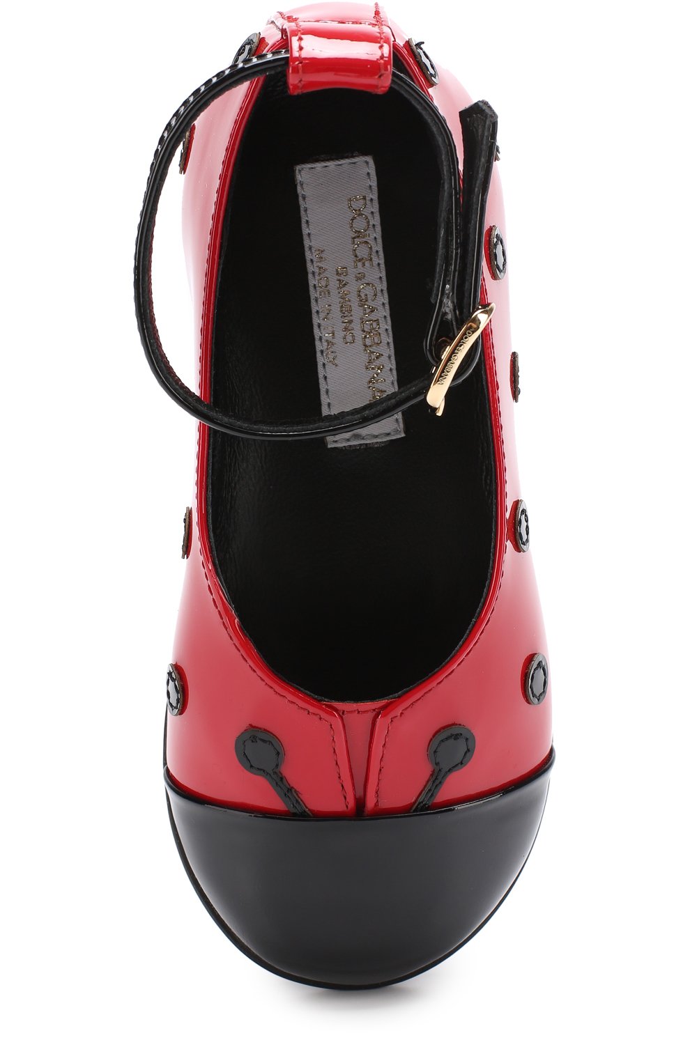 Лаковые балетки с контрастным декором DOLCE & GABBANA, арт. 0132/D20054/AC457/19-28, фото 4