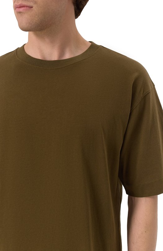 Хлопковая футболка Dries Van Noten 251-021111-1603 Хаки  251-021111-1603 Фото 5