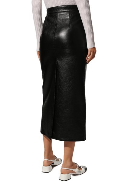 Кожаная юбка MIU MIU, арт. MPD654-1SNT-F0002, фото 4