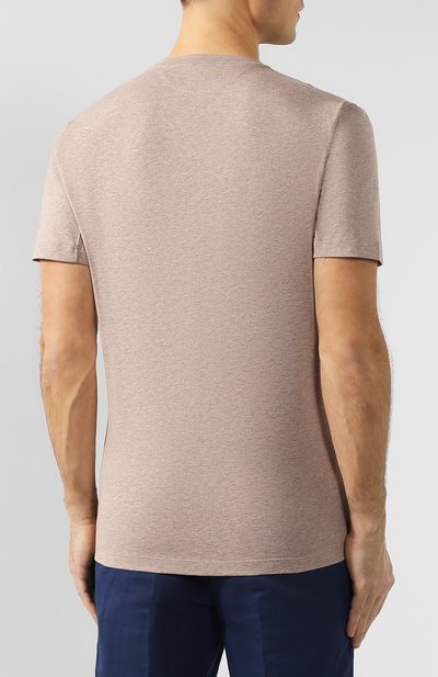 Хлопковая футболка BRUNELLO CUCINELLI бежевого цвета по цене 34700 руб., арт. M0T611344, фото 4 Хлопковая футболка BRUNELLO CUCINELLI, арт. M0T611344, фото 4