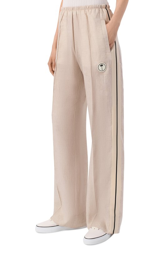 Льняные брюки Palm Angels PWCJ03CS26FAB001 Бежевый  PWCJ03CS26FAB001 Фото 3