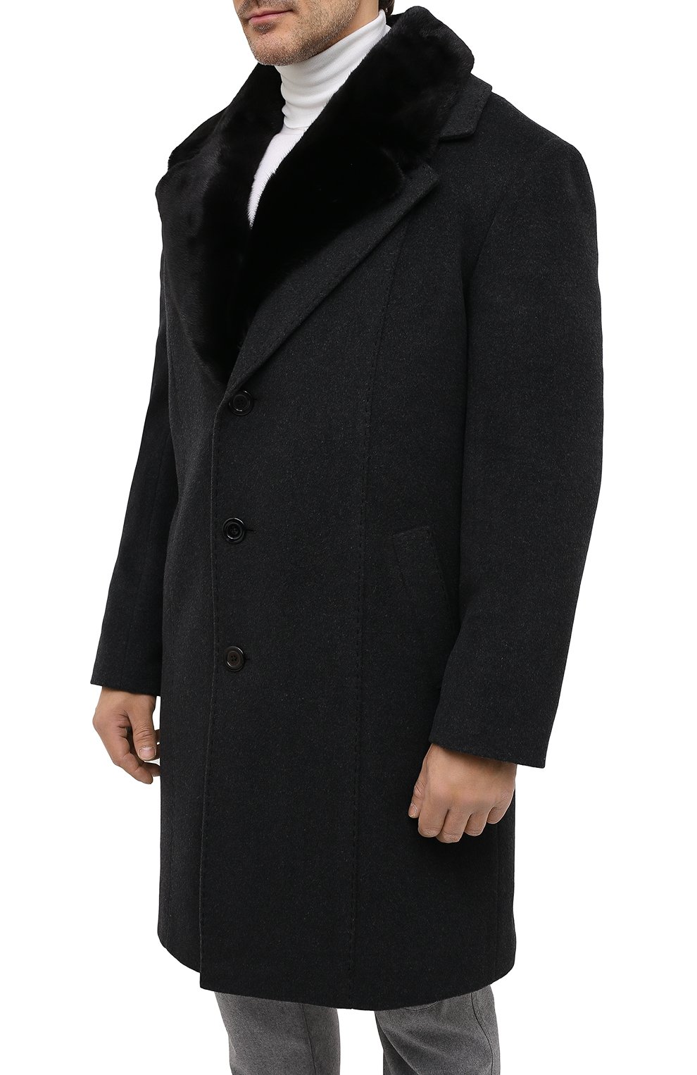 Кашемировое пальто с воротником из норки VICTORIA KUSENKOVA, арт. 719111510544, фото 3