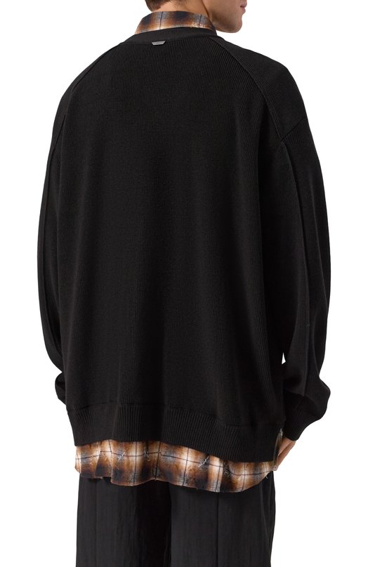 Кардиган изо льна и шерсти Juun.J JC5851P615 Чёрный  JC5851P615 Фото 4