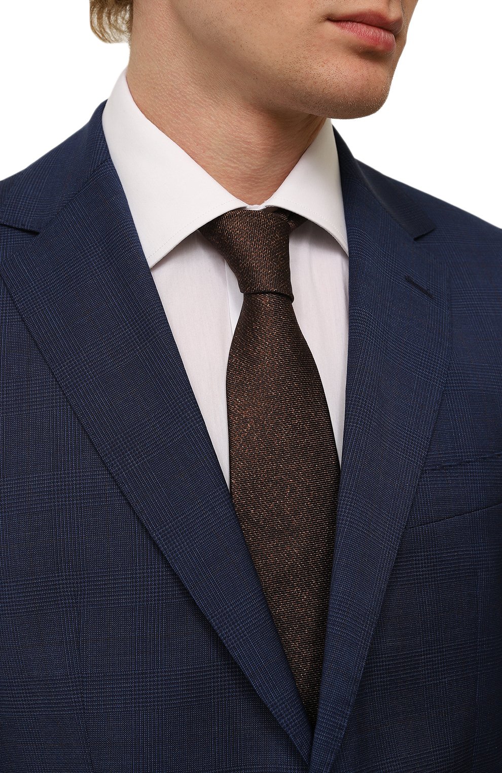 Шелковый галстук KITON коричневого цвета по цене 29500 руб., арт. UCRVKPC07H59, фото 2 Шелковый галстук KITON, арт. UCRVKPC07H59, фото 2