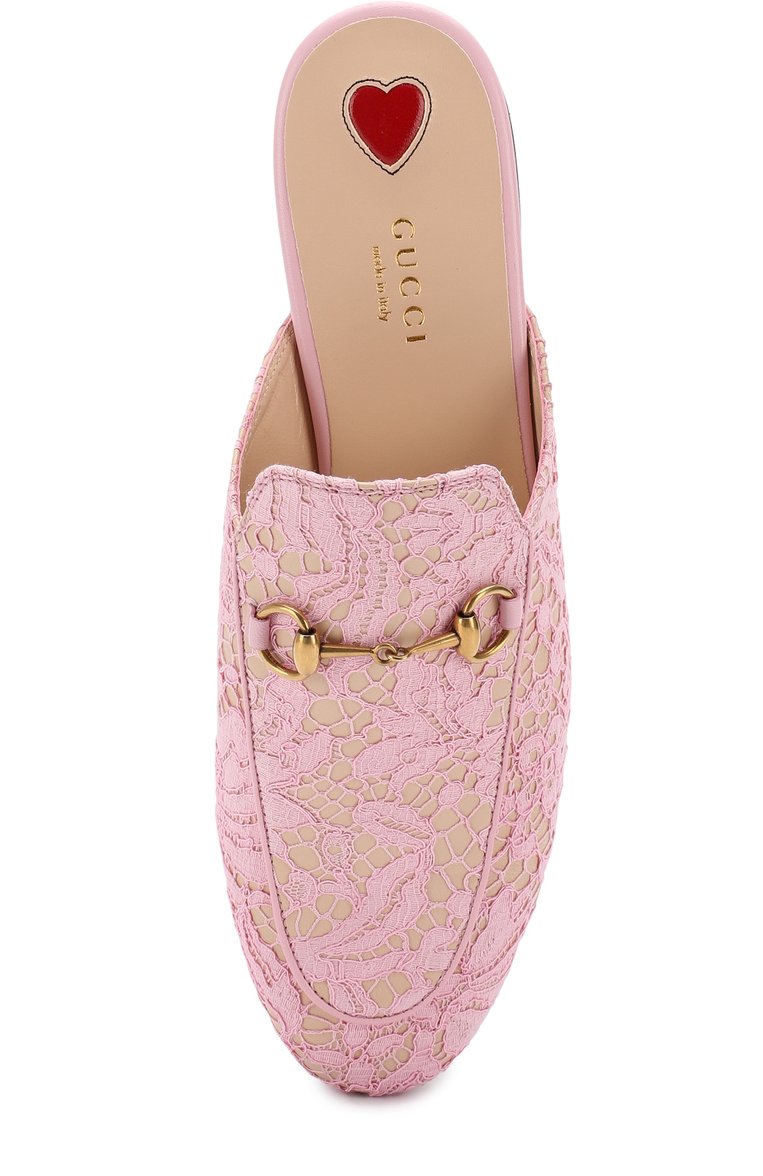 Женские кожаные сабо princetown с глиттером GUCCI розового цвета, арт. 475094/9BY20 | Фото 5 (Подошва: Плоская; Каблук высота: Низкий; Материал внешний: Текстиль, Натуральная кожа; Материал внутренний: Натуральная кожа)
