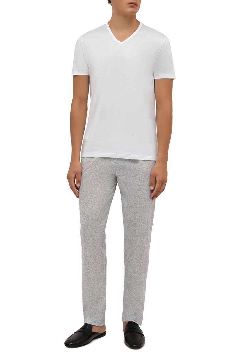 Мужская хлопковая футболка ZEGNA белого цвета, арт. N2M800070 | Фото 2 (Материал внешний: Хлопок; Длина (для топов): Стандартные; Рукава: Короткие; Кросс-КТ: домашняя одежда; Драгоценные камни: Проставлено; Материал сплава: Проставлено)