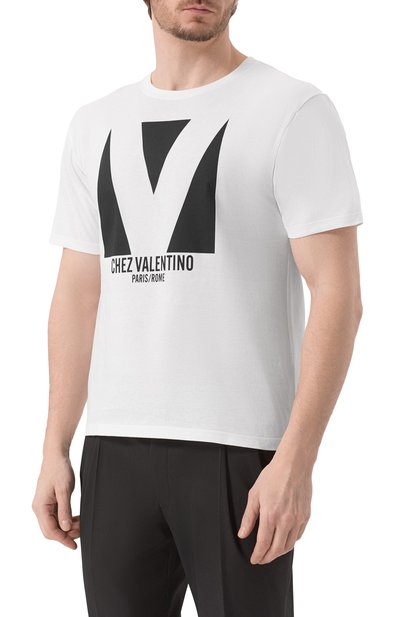 Хлопковая футболка VALENTINO, арт. 6V3MG16P/AQ9, фо�то 3