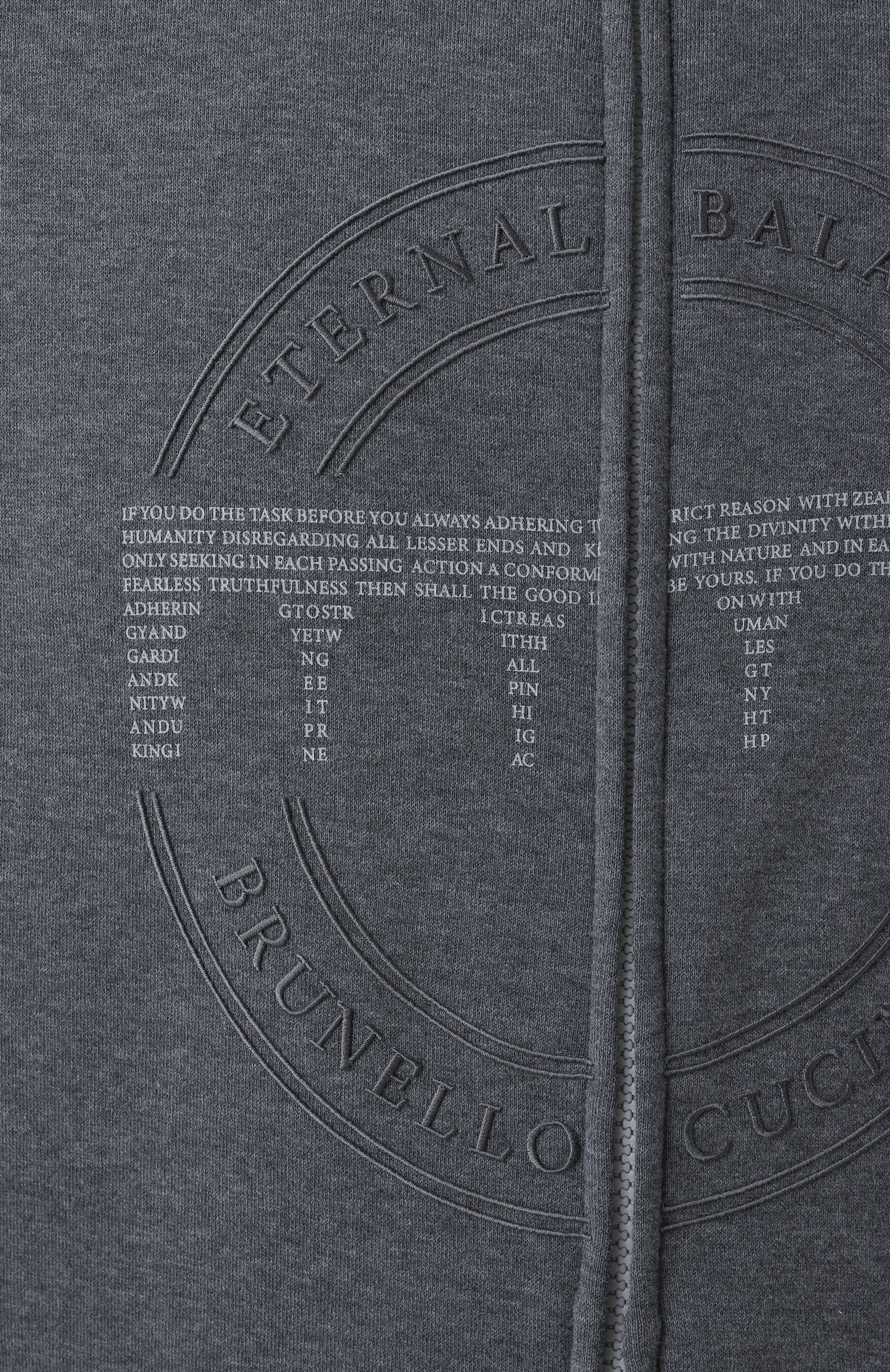 Хлопковая толстовка BRUNELLO CUCINELLI темно-серого цвета по цене 174500 руб., арт. MM8363140G, фото 6 Хлопковая толстовка BRUNELLO CUCINELLI, арт. MM8363140G, фото 6