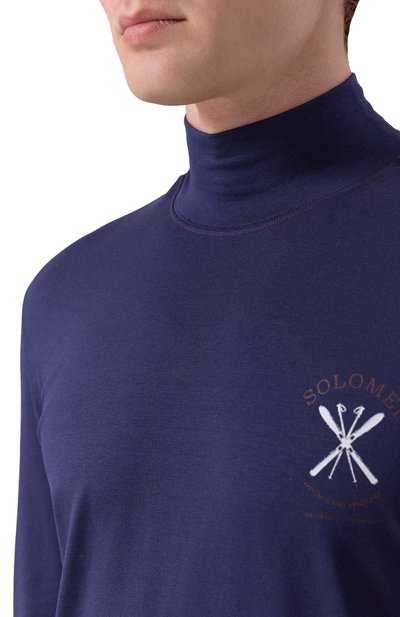 Шелковая водолазка BRUNELLO CUCINELLI темно-синего цвета по цене 107000 руб., арт. MM819KT71, фото 5 Шелковая водолазка BRUNELLO CUCINELLI, арт. MM819KT71, фото 5