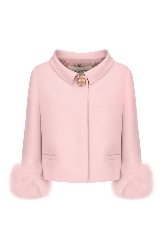 Жакет из шерсти и шелка Valentino 8B3CE5Y0/1CF Розовый 8B3CE5Y0/1CF