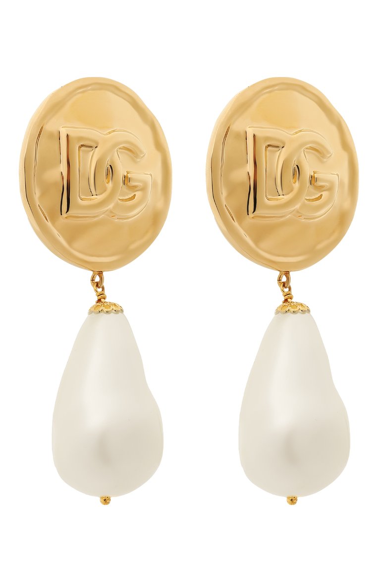 Женская клипсы DOLCE & GABBANA золотого цвета, арт. WEP8L5 W1111/G0LD | Фото 3 (Региональные ограничения белый список (Axapta Mercury): Не проставлено; Нос: Не проставлено; Женское Кросс-КТ: Клипсы-серьги; Материал: Металл)