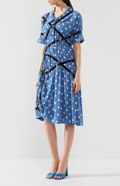 Платье из вискозы MARC JACOBS (THE) голубого цвета по цене 159500 руб., арт. V5000025, фото 3 Платье из вискозы MARC JACOBS (THE), арт. V5000025, фото 3