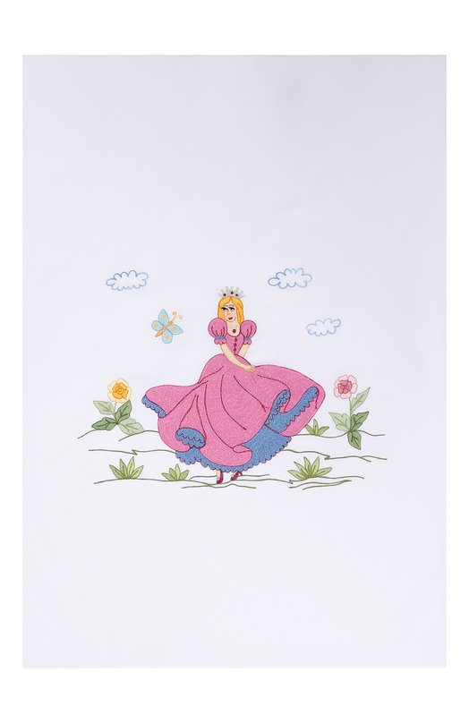 

Хлопковый пододеяльник с вышивкой Loretta Caponi, Белый