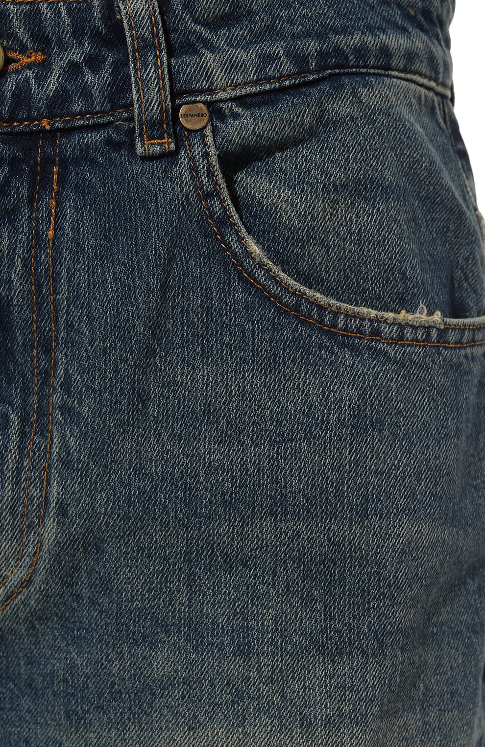 Джинсы LESYANEBO тёмно-голубого цвета по цене 18600 руб., арт. SS23/DENIMT002, фото 5 Джинсы LESYANEBO, арт. SS23/DENIMT002, фото 5