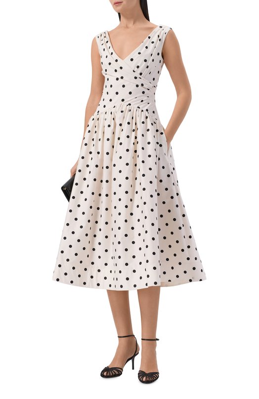 Хлопковое платье self-portrait RS26209MC Кремовый  RS26209MC Фото 2