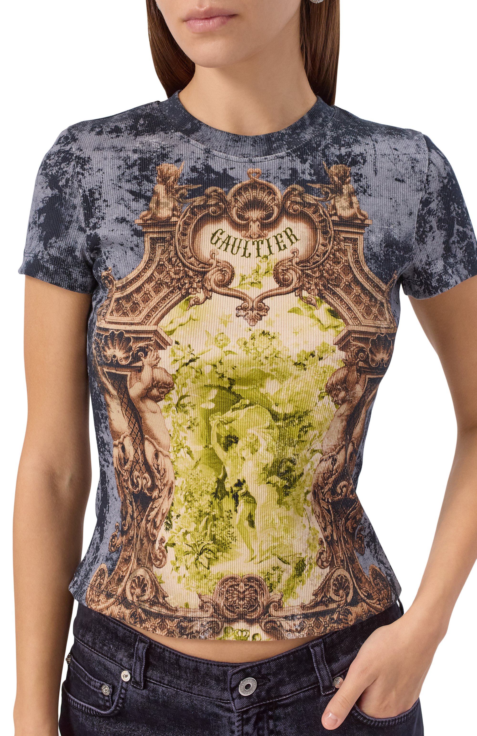 Хлопковая футболка JEAN PAUL GAULTIER разноцветного цвета по цене 37800 руб., арт. 25/04-W-T0301/J013P, фото 5 Хлопковая футболка JEAN PAUL GAULTIER, арт. 25/04-W-T0301/J013P, фото 5