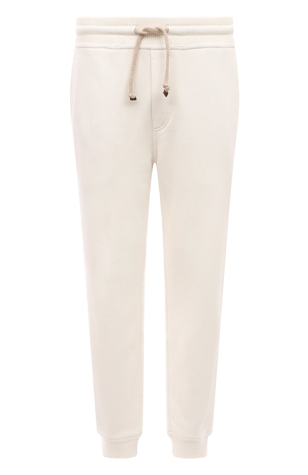Хлопковые джоггеры BRUNELLO CUCINELLI кремового цвета по цене 138500 руб., арт. MTU23B2207, фото 1 Хлопковые джоггеры BRUNELLO CUCINELLI, арт. MTU23B2207, фото 1