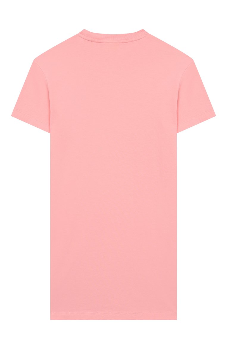 Детское хлопковое платье OFF-WHITE розового цвета, арт. 0GDB030S25JER001/4-12 | Фото 2 (Рукава: Короткие; Материал внешний: Хлопок; Автоматизация ТО: Проставлено; Автоматизация состава: Проставлено; Девочки Кросс-КТ: Платье-одежда; Случай: Повседневный; Ростовка одежда: 10 - 11 лет | 140 - 146см, 12 лет | 152 см, 6 лет | 116 см, 8 лет | 128 см)
