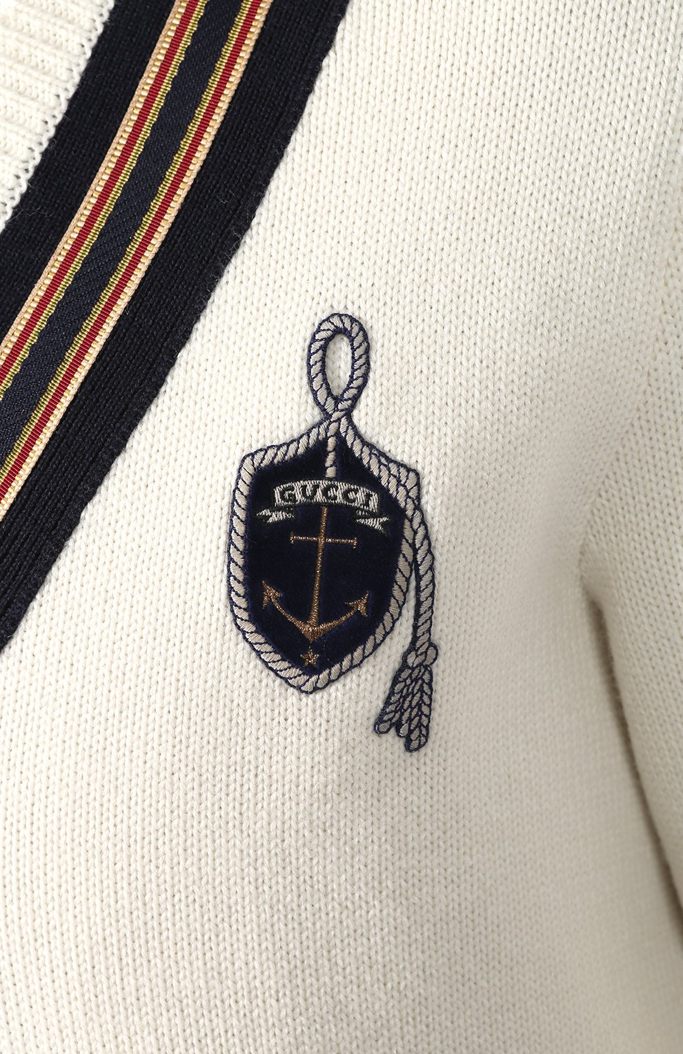 Шерстяной пуловер GUCCI белого цвета по цене 57200 руб., арт. 545763/XKAEA, фото 5 Шерстяной пуловер GUCCI, арт. 545763/XKAEA, фото 5