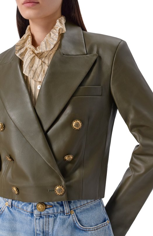 Кожаная куртка Zimmermann 5618JF251 Хаки  5618JF251 Фото 5