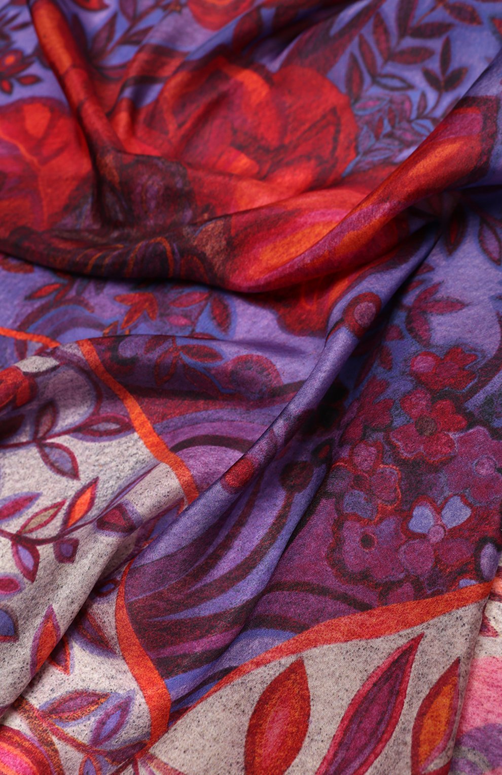 Шелковый платок орнамент цветы GOURJI, арт. T26AZB7VIR, фото 3