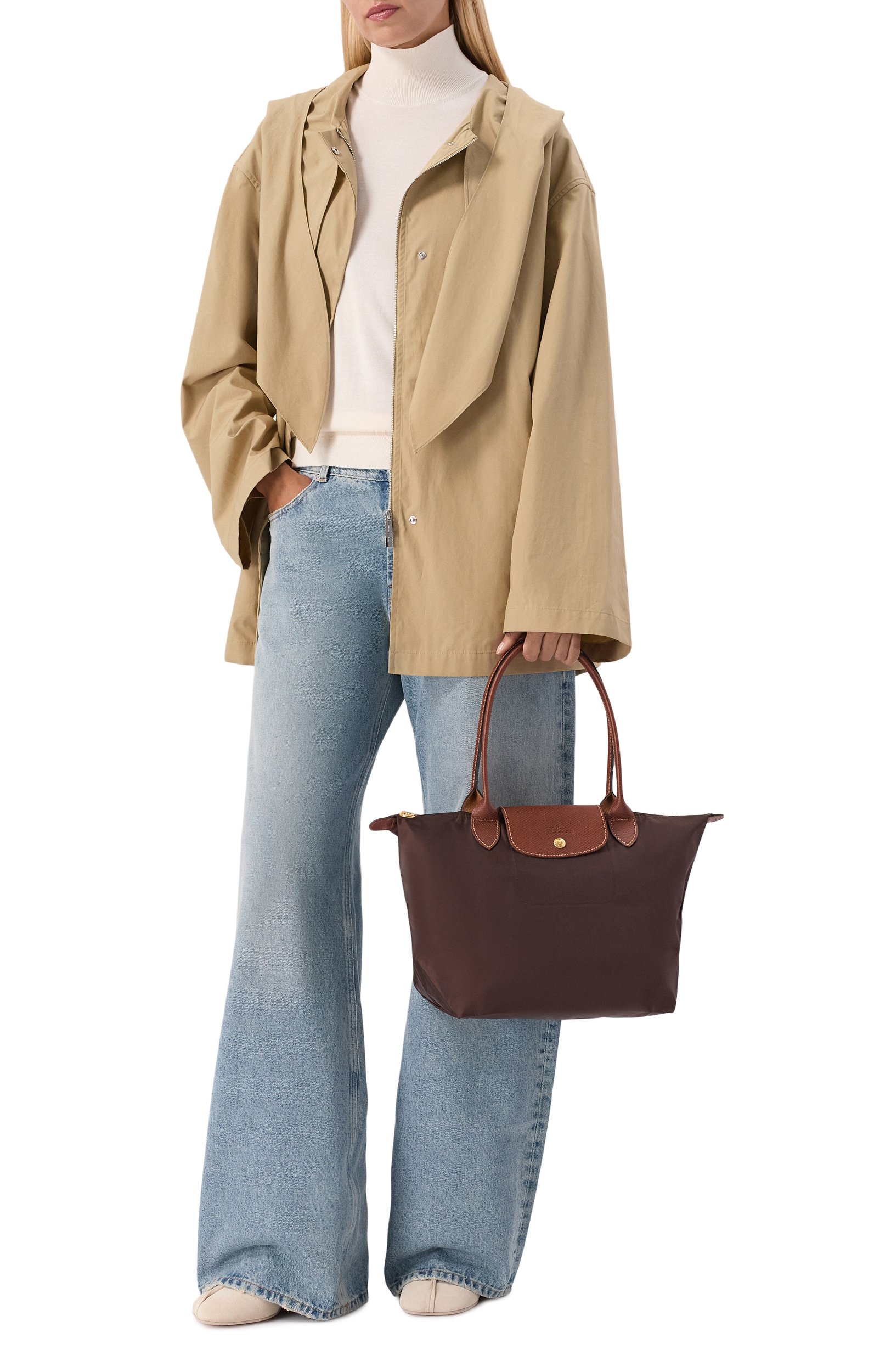 Сумка le pliage original medium LONGCHAMP коричневого цвета по цене 19950 руб., арт. L2605089/089, фото 3 Сумка le pliage original medium LONGCHAMP, арт. L2605089/089, фото 3