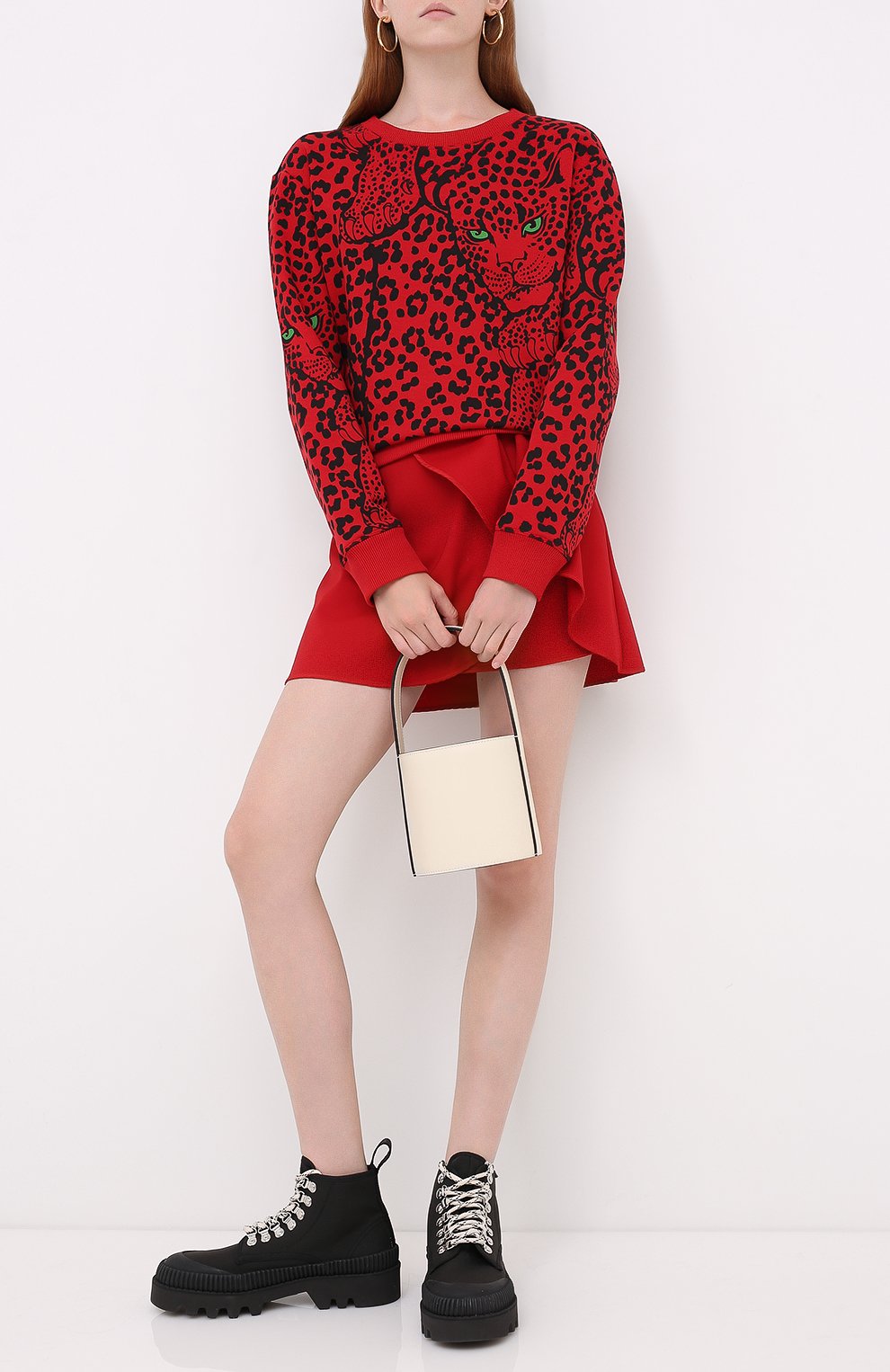 Хлопковый свитшот REDVALENTINO красного цвета по цене 32350 руб., арт. UR3MF04E/593, фото 2 Хлопковый свитшот REDVALENTINO, арт. UR3MF04E/593, фото 2