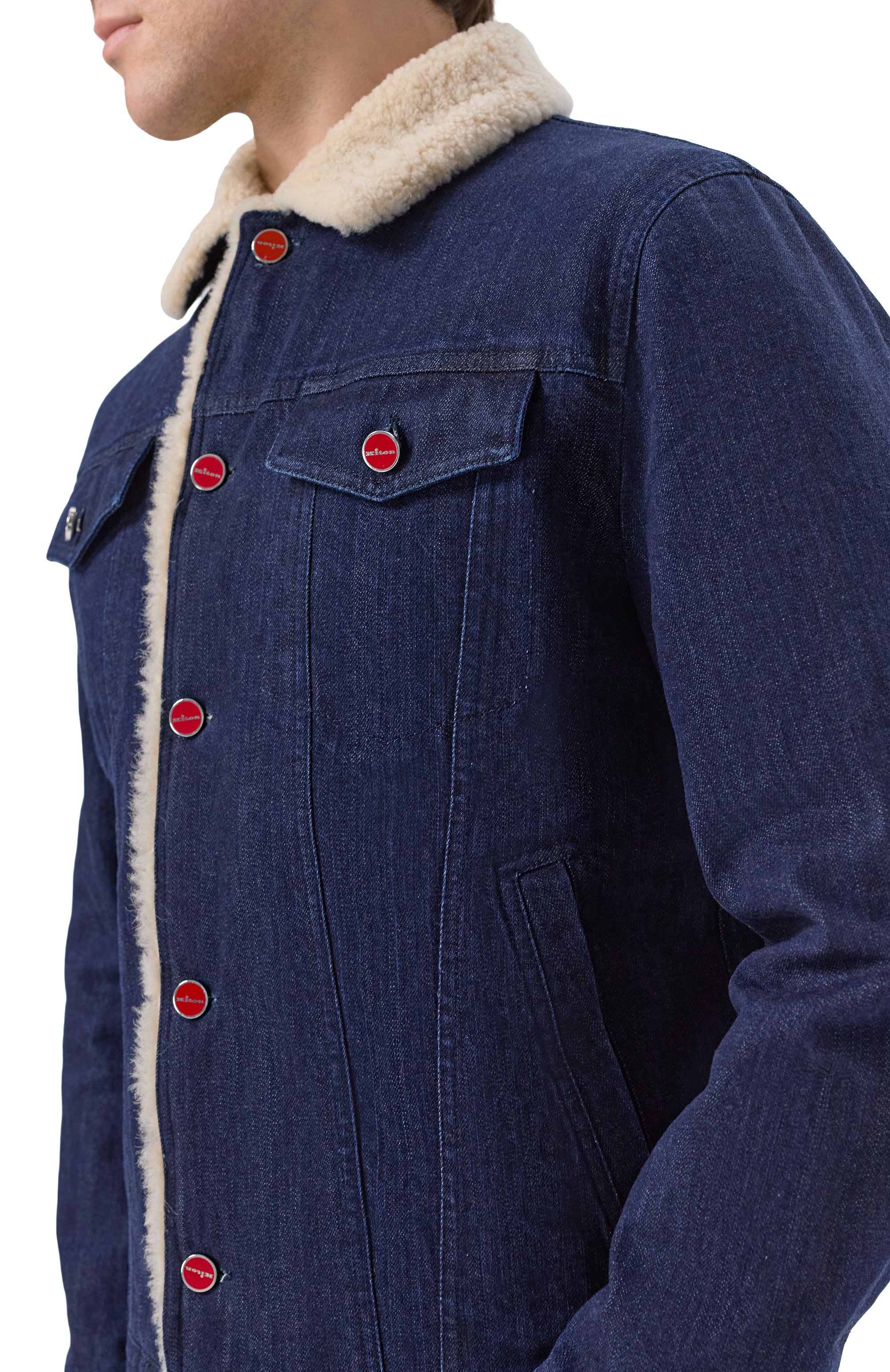 Джинсовая куртка с подкладкой из овчины KITON, арт. UW2280SV0402F, фото 5