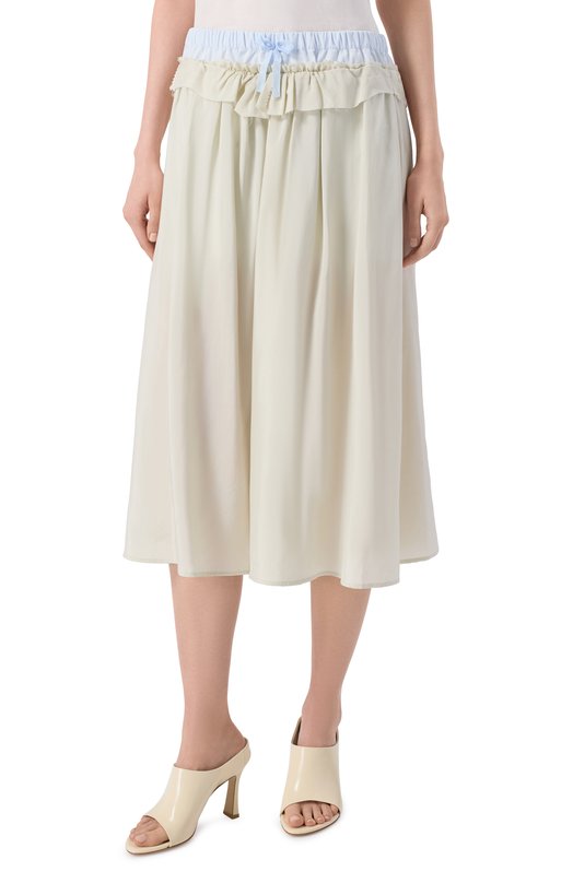 Юбка из вискозы Maison Margiela S51ME0037/S76632 Кремовый  S51ME0037/S76632 Фото 3
