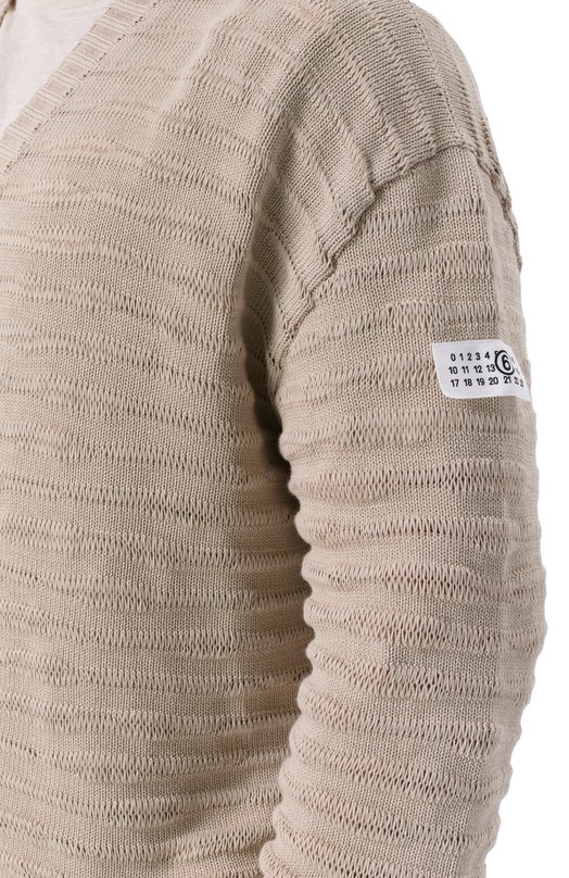 Хлопковый кардиган MM6 SH0HP0011/M13208 Бежевый  SH0HP0011/M13208 Фото 5