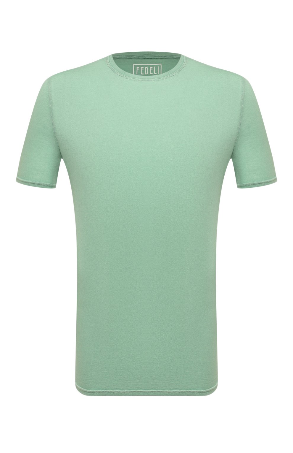Хлопковая футболка FEDELI салатового цвета по цене 16150 руб., арт. 5UEF0113, фото 1 Хлопковая футболка FEDELI, арт. 5UEF0113, фото 1