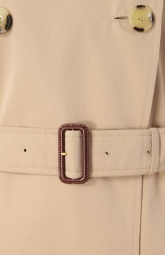Женский хлопковый тренч BURBERRY бежевого цвета, арт. 8079411 | Фото 6 (Материал сплава: Проставлено; Длина (верхняя одежда): До середины бедра; Материал подклада: Хлопок; Драгоценные камни: Проставлено; Рукава: Длинные; Кросс-КТ: Куртка; Материал внешний: Хлопок; Стили: Классический)
