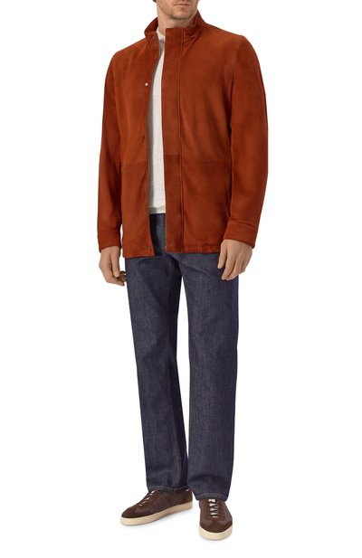 Замшевая куртка MVST оранжевого цвета по цене 639500 руб., арт. M26.CSM.L404/SUEDE, фото 2 Замшевая куртка MVST, арт. M26.CSM.L404/SUEDE, фото 2