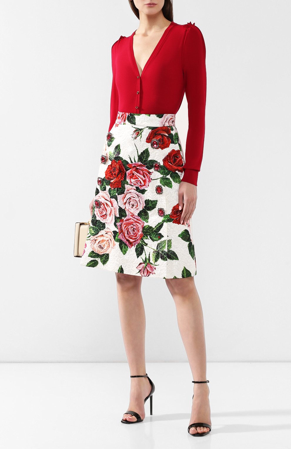 Юбка из смеси вискозы и хлопка DOLCE & GABBANA, арт. F4BJYZ/HSMXK, фото 2
