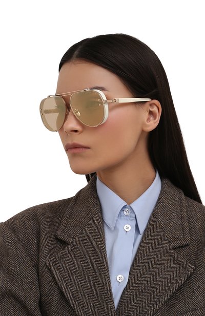 Солнцезащитные очки BALMAIN кремового цвета по цене 111000 руб., арт. BPS-125C, фото 2 Солнцезащитные очки BALMAIN, арт. BPS-125C, фото 2