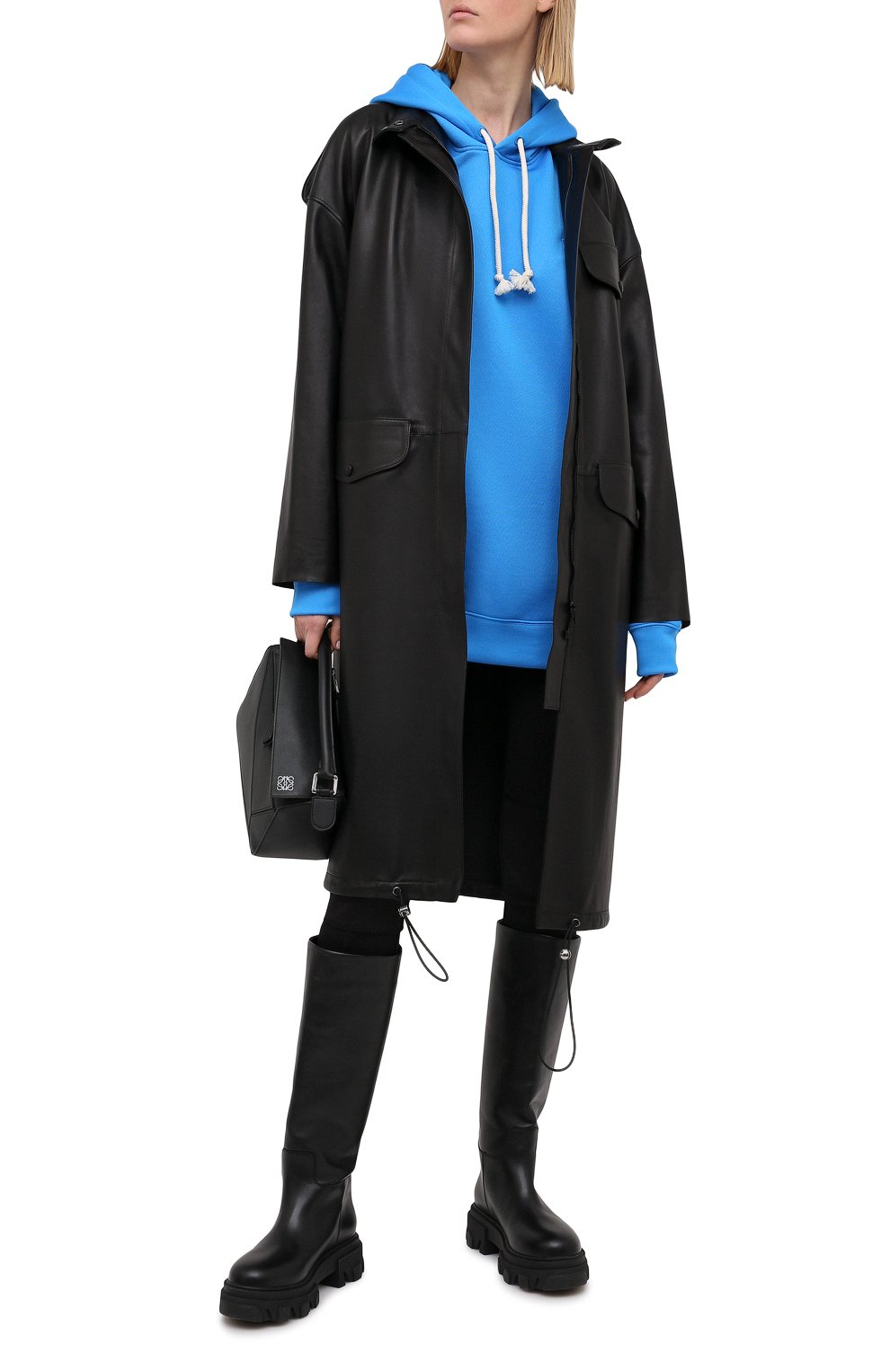 Хлопковое худи ACNE STUDIOS голубого цвета по цене 36250 руб., арт. CI0065/W, фото 2 Хлопковое худи ACNE STUDIOS, арт. CI0065/W, фото 2