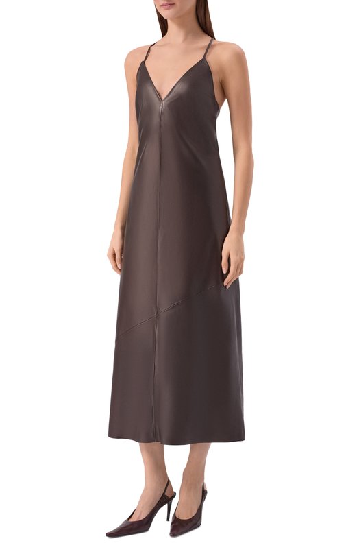 Кожаное платье MVST M26.2PW.L026/L011 NAPPA Коричневый  M26.2PW.L026/L011 NAPPA Фото 3