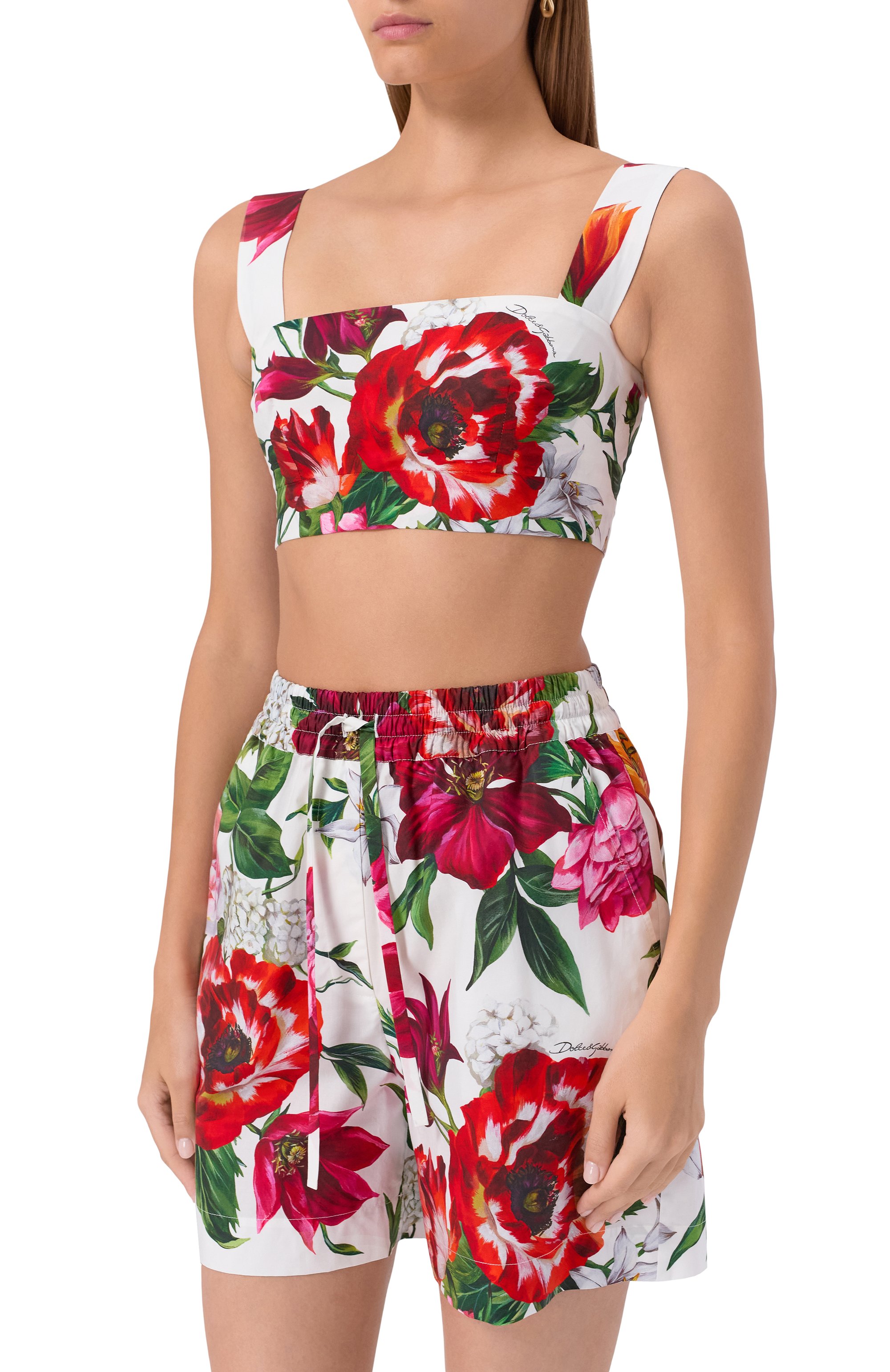 Хлопковый топ DOLCE & GABBANA разноцветного цвета по цене 75550 руб., арт. F7U70T/HS5TQ, фото 3 Хлопковый топ DOLCE & GABBANA, арт. F7U70T/HS5TQ, фото 3