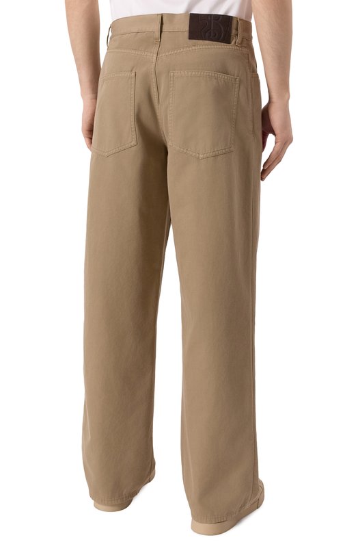 Хлопковые брюки Burberry 8108341 Бежевый  8108341 Фото 4
