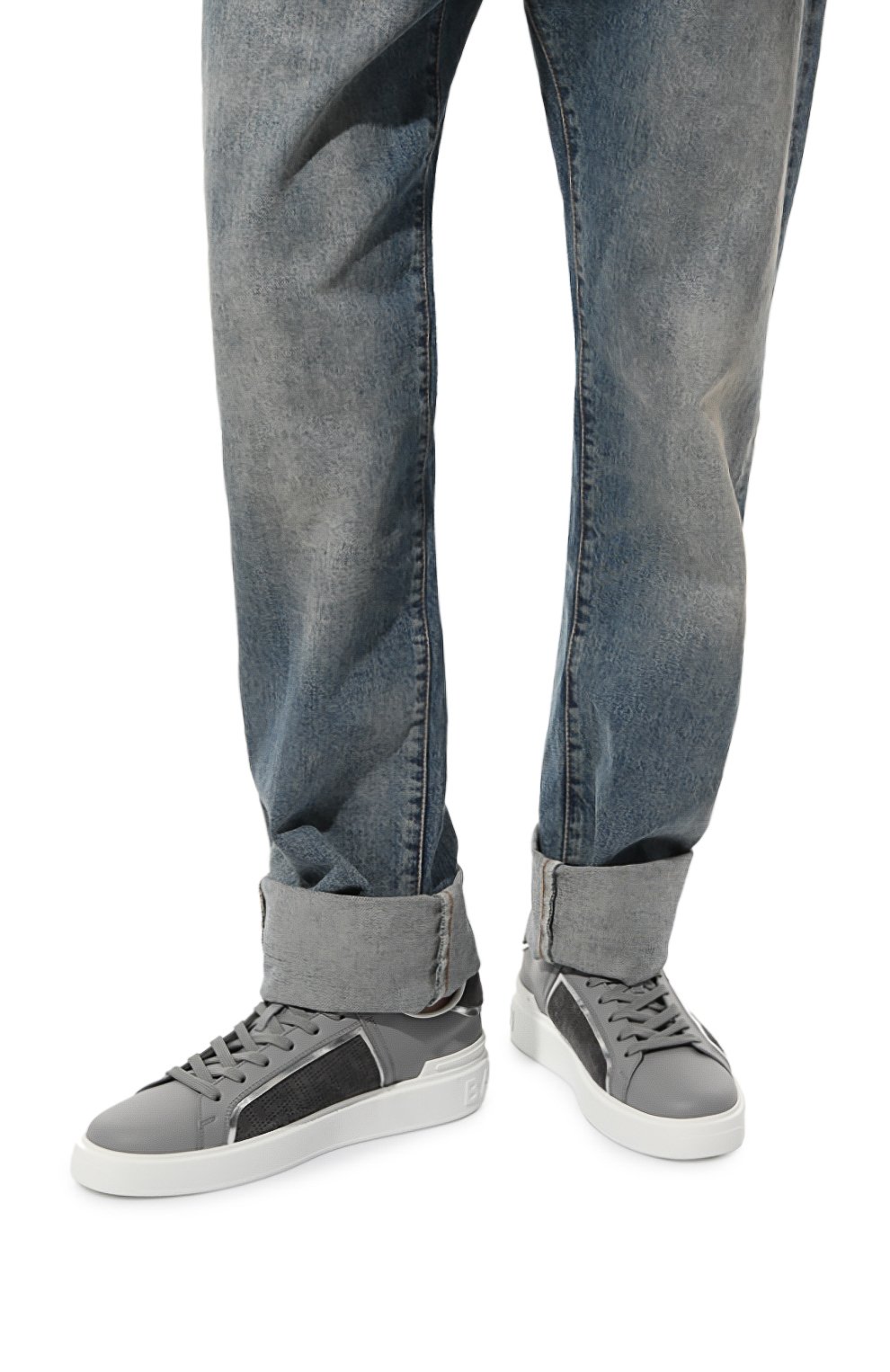 Кожаные кеды b-court BALMAIN серого цвета по цене 72050 руб., арт. AM0VI321LTCB, фото 3 Кожаные кеды b-court BALMAIN, арт. AM0VI321LTCB, фото 3