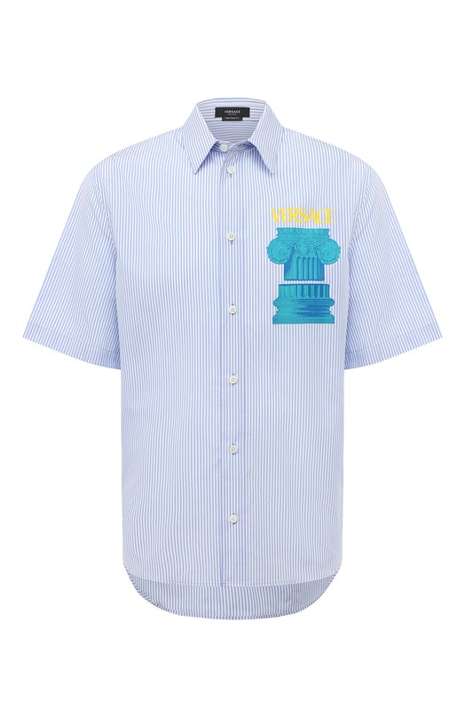 Хлопковая рубашка Versace 1010841/1A07900 Голубой 1010841/1A07900