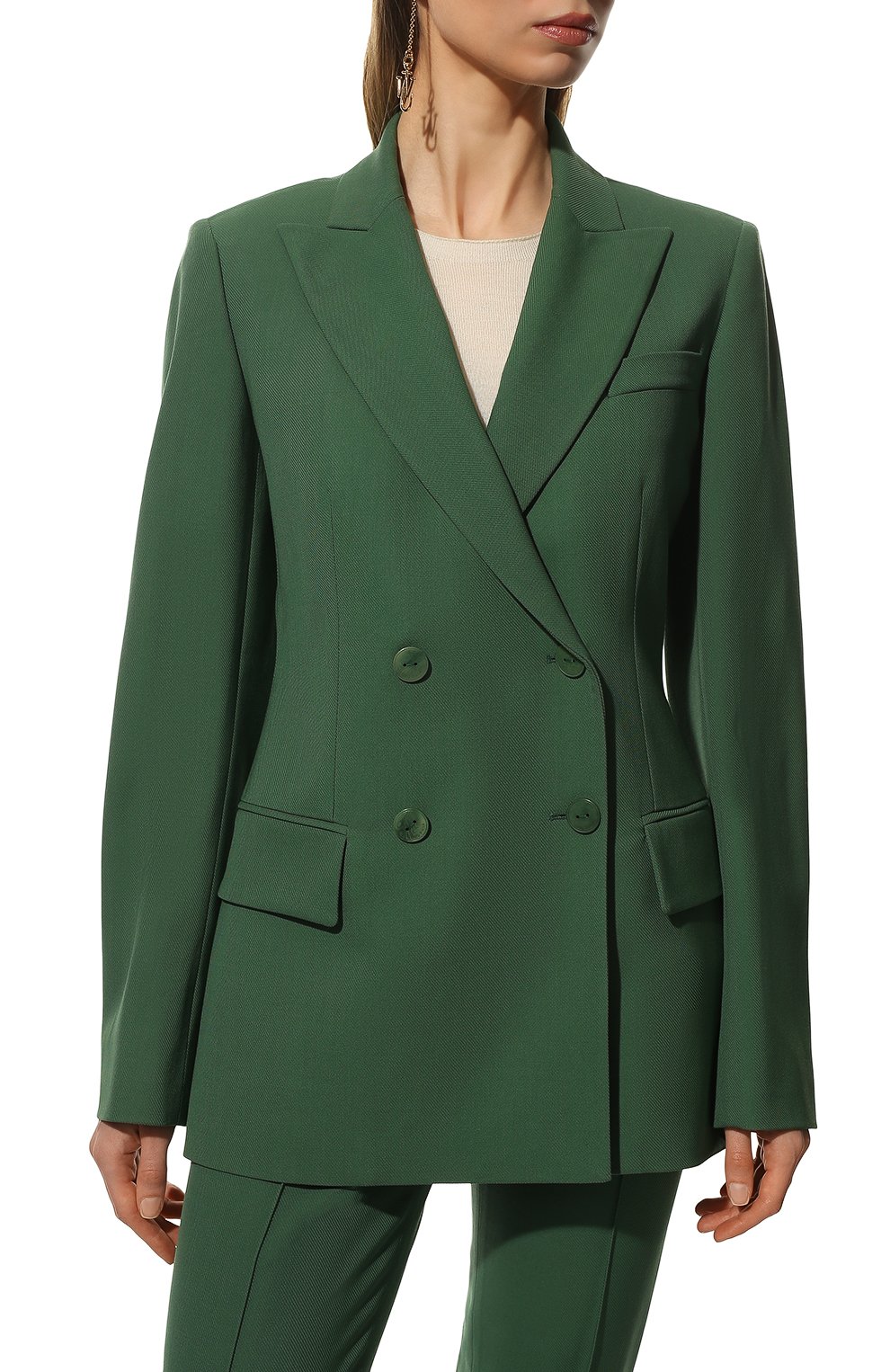 Шерстяной жакет LORO PIANA зеленого цвета по цене 253500 руб., арт. FAL5291, фото 3 Шерстяной жакет LORO PIANA, арт. FAL5291, фото 3