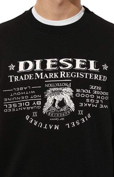 Хлопковый свитшот DIESEL, арт. A03566/0JFAV, фото 5