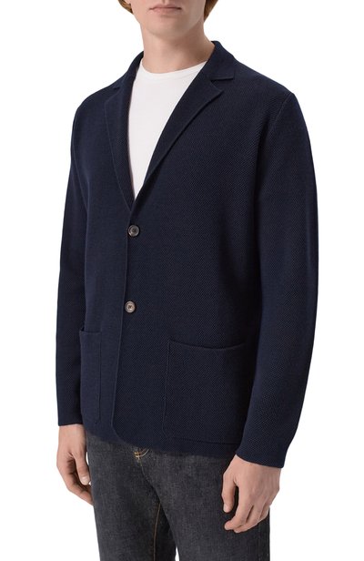 Шерстяной пиджак CORNELIANI темно-синего цвета по цене 97300 руб., арт. 28M588/2A25165, фото 3 Шерстяной пиджак CORNELIANI, арт. 28M588/2A25165, фото 3